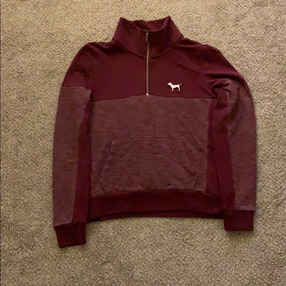 pink half zip up